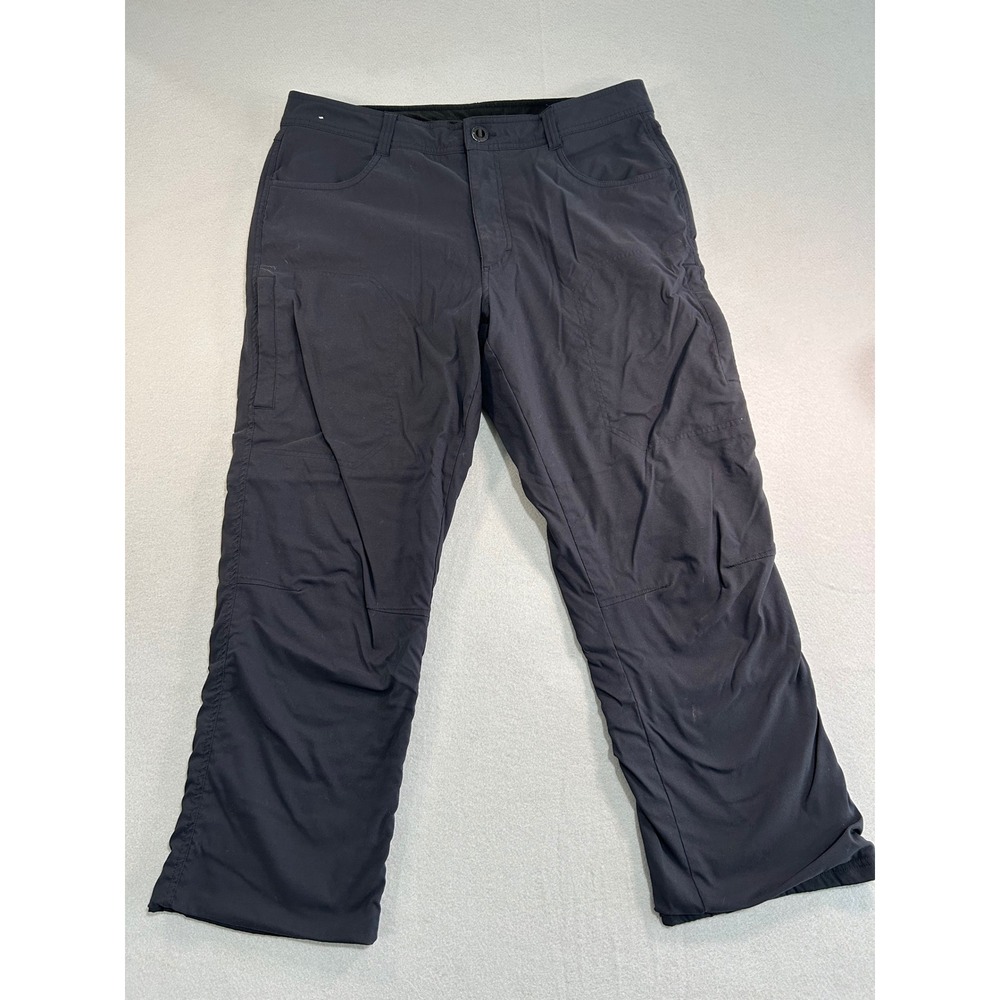 Orvis Fleece Lined Pants Mens 36x29 Black Outdoor Hiking Trousers Winter Work